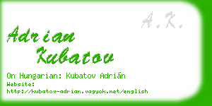 adrian kubatov business card